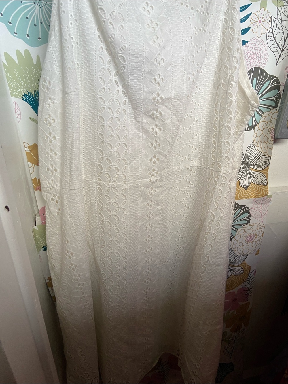 NWT White Eyelet Midi Dress 1x Honeymoon, Elopement, Beach Wedding, Engagement